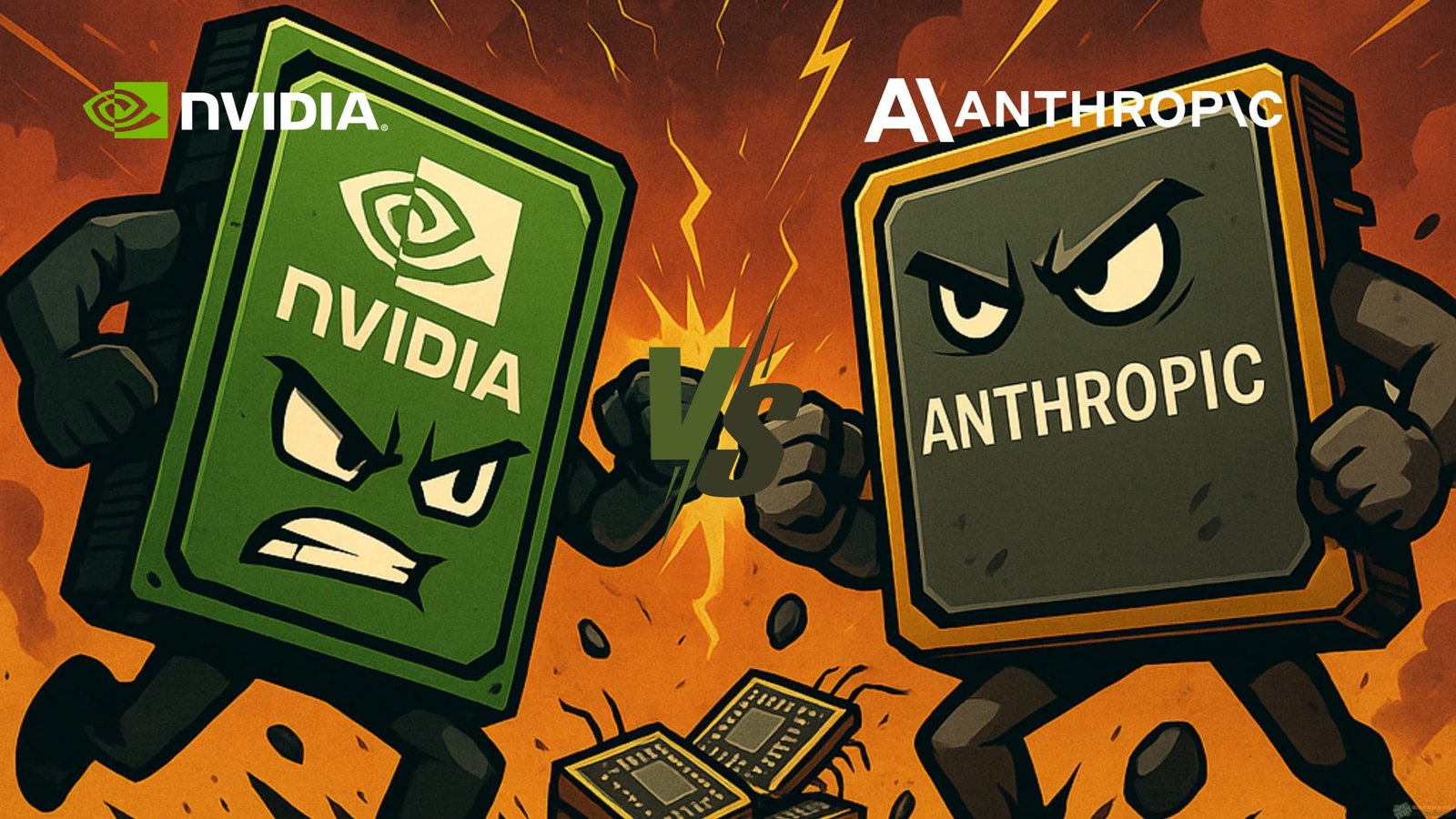  Nvidia vs. Anthropic AI chips battling, symbolizing chip war and smuggling debate