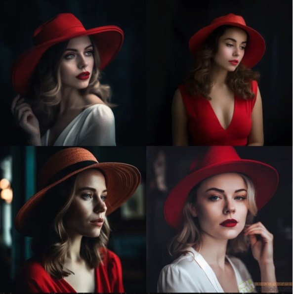 Prompt: “a beautiful woman with a red+hat::2 smoking a cigarette, wearing a white+dress, intense sight, cinematic lighting, dark background, hyper-realistic, hyper-detailed, 8k — no malformed, doubled, low, ugly”
