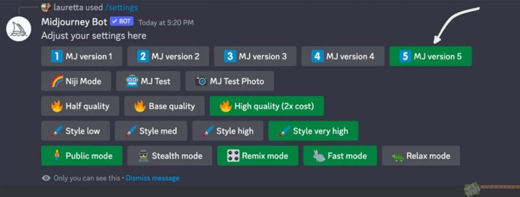 V5 Adjust your settings here. What’s New in Midjourney Version 5?