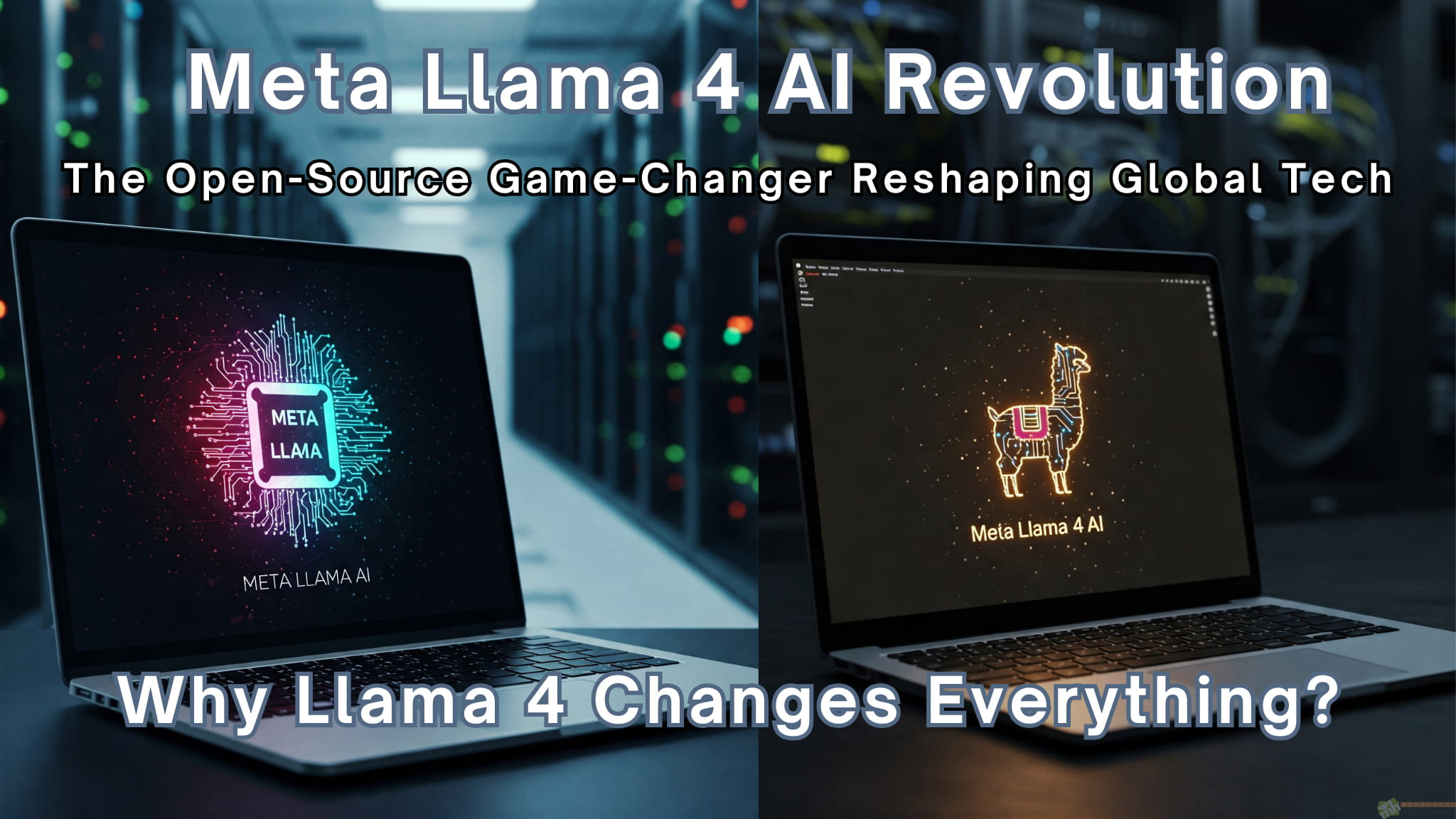 Infographic comparing Meta Llama 4's Scout, Maverick, and Behemoth models against GPT-4o and Gemini Ultra. Meta Llama 4 AI Revolution: The Open-Source Game-Changer Reshaping Global Tech. Why Llama 4 Changes Everything